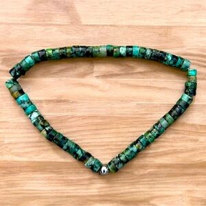 African turquoise Bracelet Mens stretch bead 4mm Waterproof size 7.75” handmade
